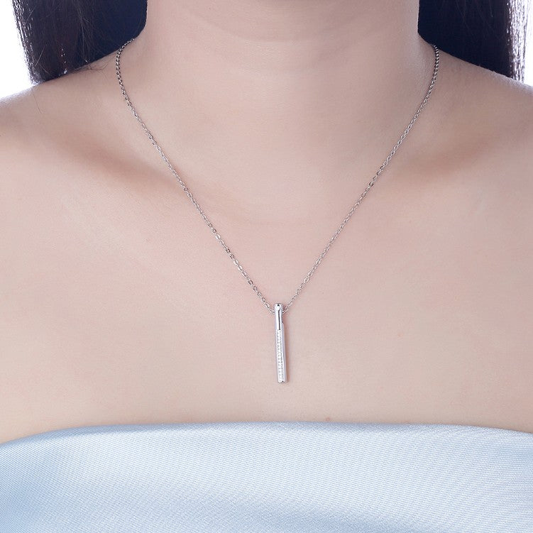 Swarovski Crystal 18K White Gold over Sterling Silver Drop Top Necklace - Golden NYC Jewelry