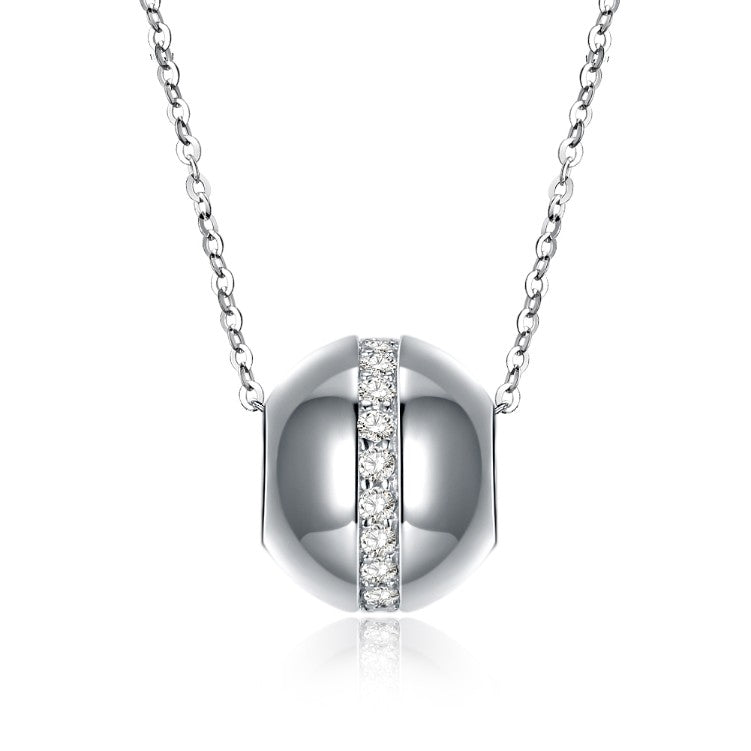 Swarovski Crystal 18K White Gold over Sterling Silver World Sphere Necklace - Golden NYC Jewelry