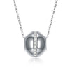 Austrian Crystal 18K White Gold over Sterling Silver World Sphere Necklace - Golden NYC Jewelry