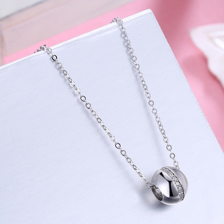 Swarovski Crystal 18K White Gold over Sterling Silver World Sphere Necklace - Golden NYC Jewelry