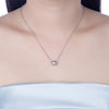 Austrian Crystal 18K White Gold over Sterling Silver World Sphere Necklace - Golden NYC Jewelry