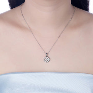 Austrian Crystal 18K White Gold over Sterling Silver Daisy Necklace - Golden NYC Jewelry