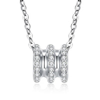 Swarovski Crystal 18K White Gold over Sterling Silver Triple Rib Cage Necklace - Golden NYC Jewelry