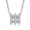 Austrian Crystal 18K White Gold over Sterling Silver Triple Rib Cage Necklace - Golden NYC Jewelry