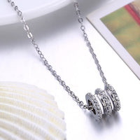 Swarovski Crystal 18K White Gold over Sterling Silver Triple Rib Cage Necklace - Golden NYC Jewelry