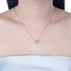 Austrian Crystal 18K White Gold over Sterling Silver Triple Rib Cage Necklace - Golden NYC Jewelry