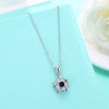 Swarovski Crystal 18K White Gold over Sterling Silver Black Center Necklace - Golden NYC Jewelry