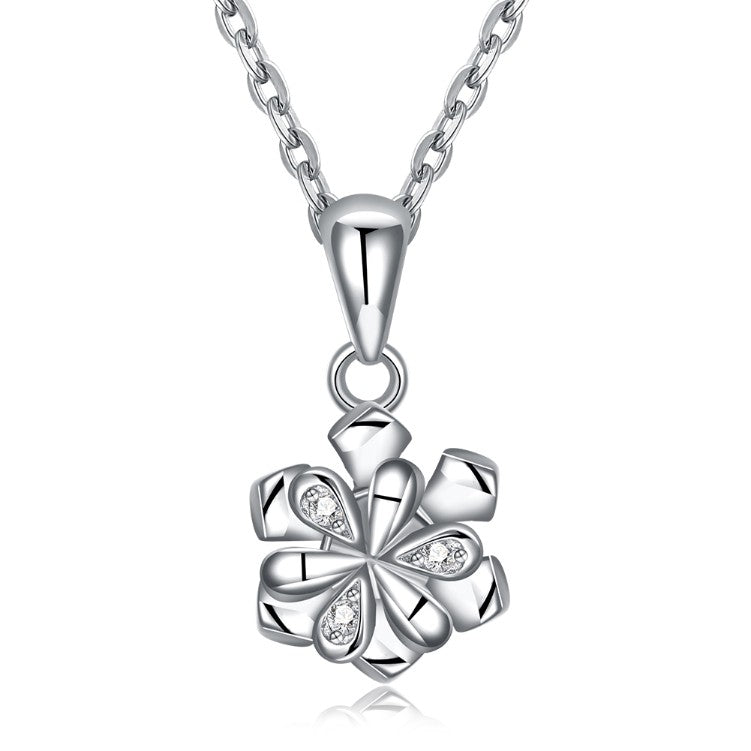 Austrian Crystal 18K White Gold over Sterling Silver Eglastic Necklace - Golden NYC Jewelry