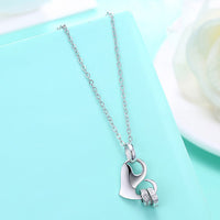 Swarovski Crystal 18K White Gold over Sterling Silver Trendy Heart Necklace - Golden NYC Jewelry