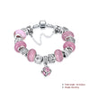 Light Pink Magnetic Clasp Bracelet in 18K White Gold Plated