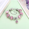 Light Pink Magnetic Clasp Bracelet in 18K White Gold Plated