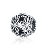 Sterling Silver Laser Cut Filigree Floral Charm - Golden NYC Jewelry