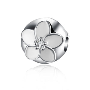 Sterling Silver Ivory Daisy Charm - Golden NYC Jewelry