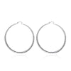 Sleek Silver Plated Roman Ingrain Classic Hoops