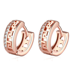 Roman Cut Huggies in Rose Gold, Earring, Golden NYC Jewelry, Golden NYC Jewelry fashion jewelry, cheap jewelry, jewelry for mom, 