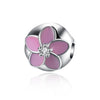Sterling Silver Pink Daisy Charm - Golden NYC Jewelry