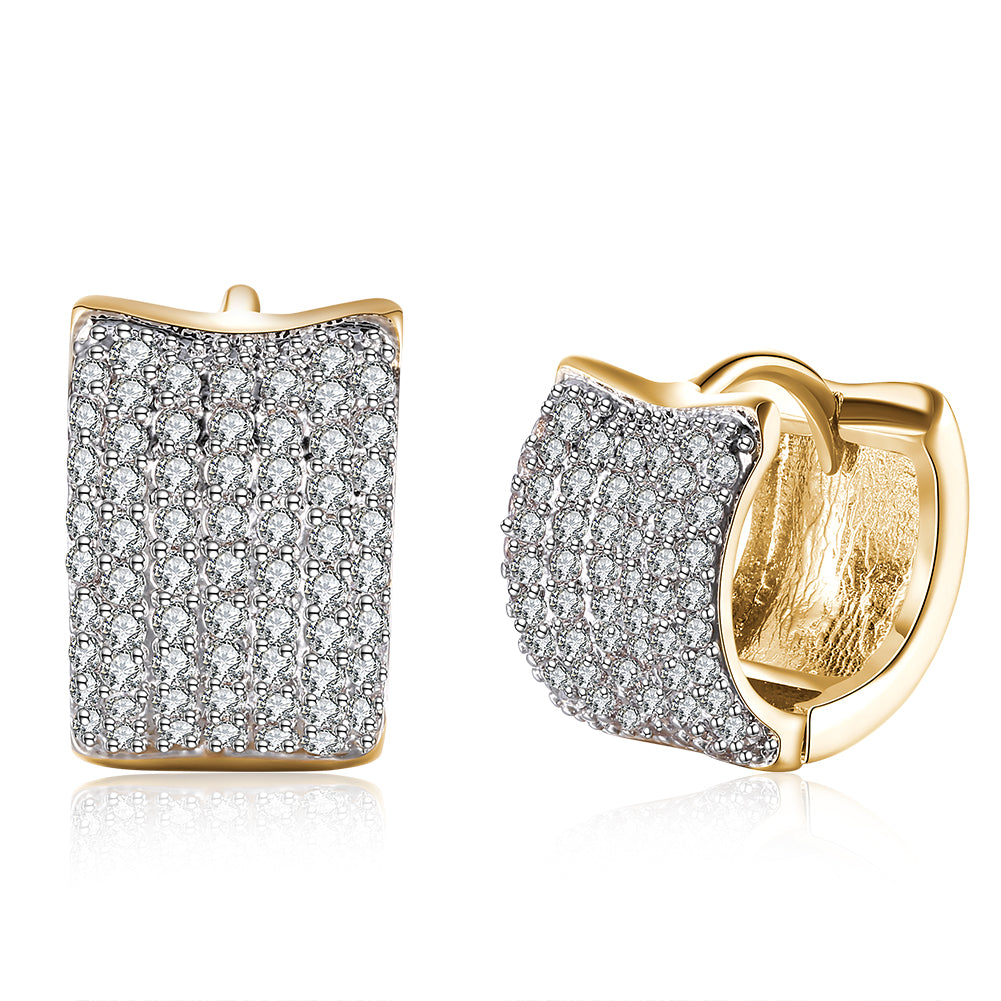 Austrian Crystals 15mm Pave Huggie  Earring