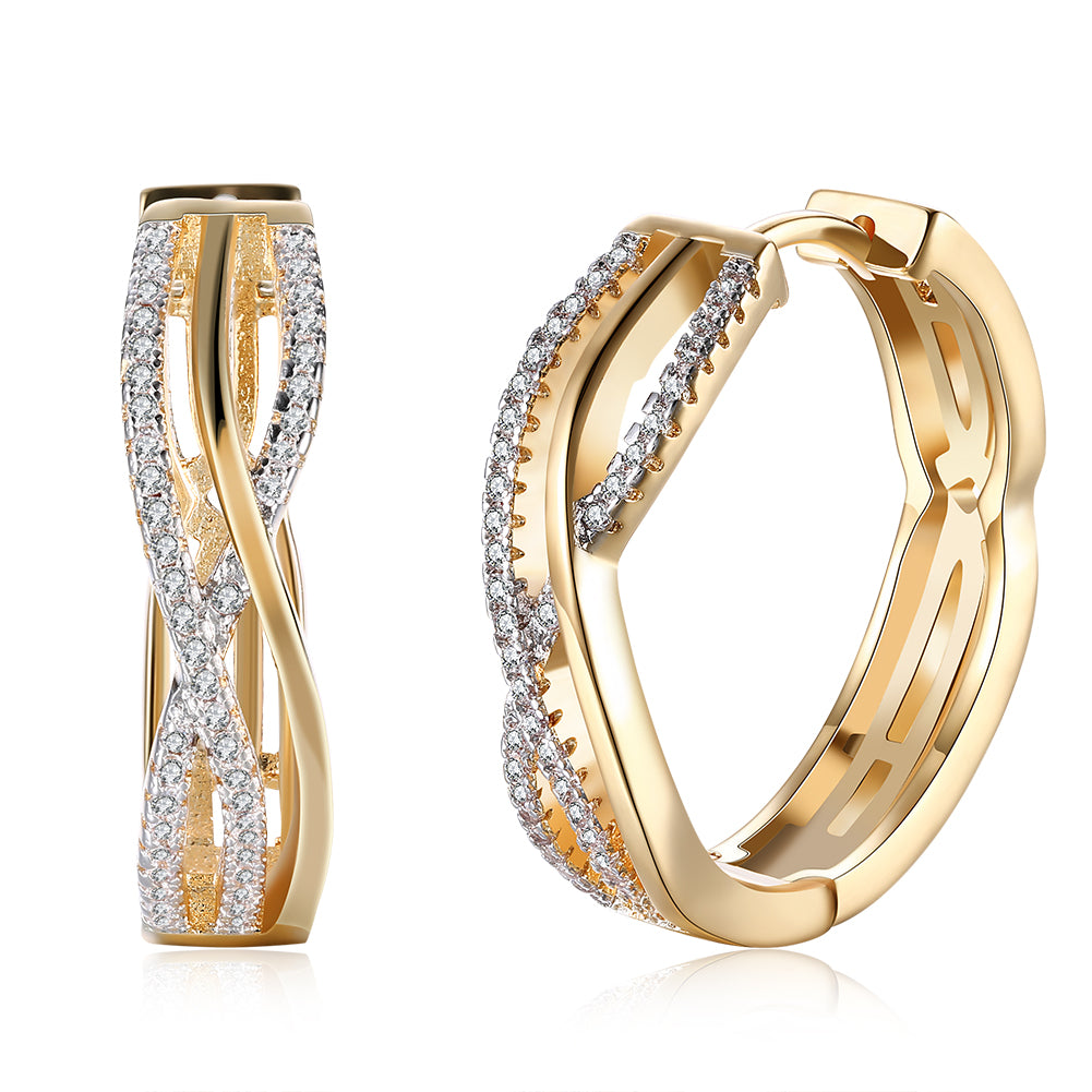 Austrian Crystals 2.55 Ct Diamond Created Twist Hoop Earring Earring