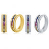 18K Gold Plated Rainbow Swarovski Pave Hoop Earrings - 2 Styles, , Golden NYC Jewelry, Golden NYC Jewelry jewelryjewelry deals, swarovski crystal jewelry, groupon jewelry,, jewelry for mom,