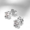 White Gold Swarovski Crystal Stud Earring in Gift Box - Golden NYC Jewelry