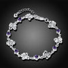 Purple Swarovski Clover Shaped Bracelet in 18K White Gold