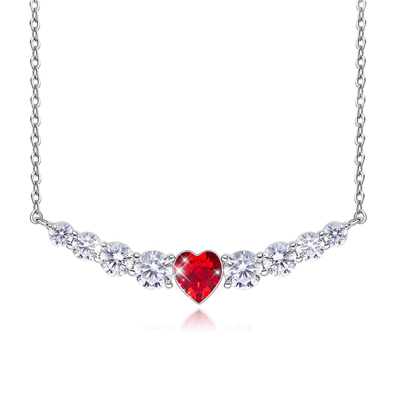 Swarovski Crystals 8.00 CT Ruby Heart Necklace