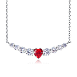 Austrian Crystals 8.00 CT Ruby Heart  Necklace